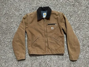 Carhartt Detroit Jacket Sherpa Lined Youth Large (10/12) YYJ97 BRN Brown - Picture 1 of 22