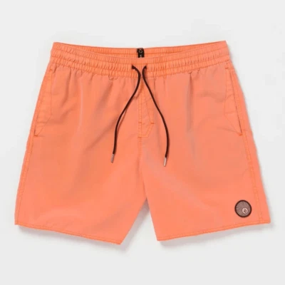 VOLCOM mens center trunks turbo orange Board shorts Surf Swimsuit trunks 6” S - Image 1 of 4