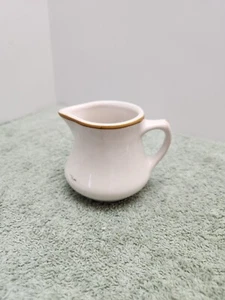 HOMER LAUGHLIN Best China Creamer 3” Mid Century Style Ivory W/ Gold /Mustard - Picture 1 of 5