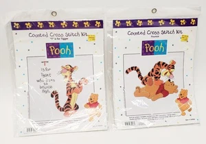 (Lot Of 2) Disney Winnie The Pooh & Tigger Pounce Counted Cross Stitch Kits NEW  - Picture 1 of 8