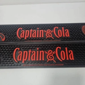 Captain Morgan & Cola Gummi Barmatte 2er Set schwarz rot gewürzt Rum Überlaufmatten - Bild 1 von 8