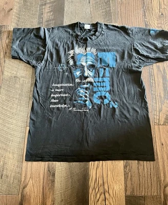 Camiseta De Colección Albert Einstein Imagination XL Negra Puntada Única Arte Colorida Foto 1 de 4