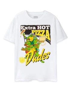 Teenage Mutant Ninja Turtles White Pizza Dudes Short Sleeved T-Shirt Mens - Picture 1 of 45