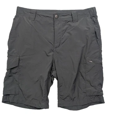 Pantalones Cortos Columbia Para Hombre 32 Gris Exterior Bolsillos Carga Nylon Foto 1 de 4