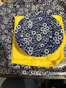 Juego de 11 platos de postre Crownford Staffordshire Calico azul excelente aspecto - Imagen 1 de 4