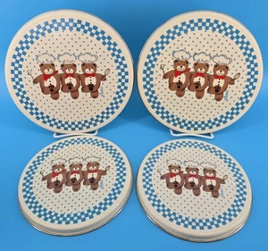 4er Set Vintage Herd Brenner Abdeckungen Teddybären Kochen Black Decker 10” & 8” 90er - Bild 1 von 6