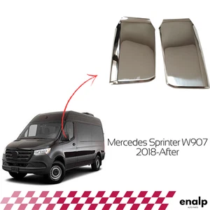 Chrome Mirror Handle Trim Parts 2 Pcs For Mercedes Sprinter W907 2018-After - Picture 1 of 6