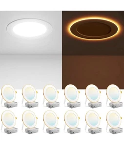 12 Pack 6 Inch 5CCT LED Recessed Ceiling Light with Night Light 2700K-5000K NEW - Picture 1 of 2