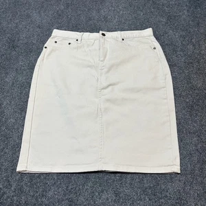 NEU Lauren Jeans Co Rock Damen 10 beige Denim Reißverschluss lang Freizeit - Bild 1 von 12