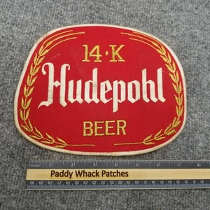Vintage Hudepohl Beer 14K Patch Large Jacket Back Work Uniform AC2 - Picture 1 of 2