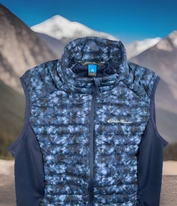 Eddie Bauer First Ascent Stormdown 800 Down Puffer Vest Women XS Blue/Black-EUC - Picture 1 of 14