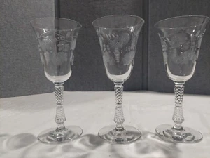 Vintage "Rock Sharpe" Kristall Wasserkelch 7 7/8" USA Diamantschliff.  3er Set - Bild 1 von 11