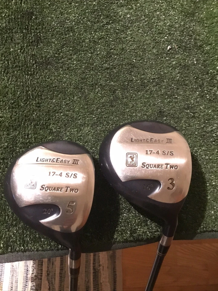 Square Two Ladies Light & Easy 3-5 Woods Set Posi-Flex Graphite Shafts - Image 1 of 4