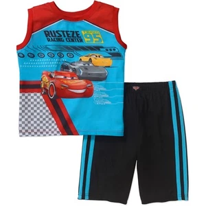 Disney Cars Lightning Mcqueen 2 PC Sleeveless Pajama Set Boy Size 6/7 - Picture 1 of 1