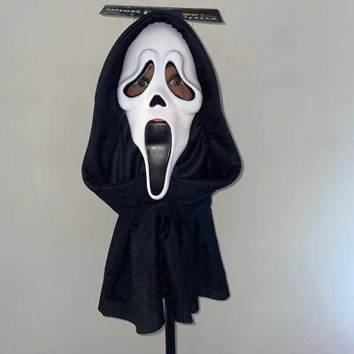 SCREAM 25TH ANNIVERSARY GHOST FACE MASK WITH HOOD COSTUME FW93491 NWT - Image 1 of 4