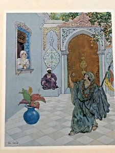 LEON CARÉ POCHOIR 1932 MILLE ET UNE NUITS PRINTERS PROOF ISLAMIC INTEREST - Picture 1 of 2