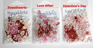 Valentine Sparkletz / Confetti ~ Gems ~ Sequins / Shaker Cards / Love ~ Hearts - Picture 1 of 4