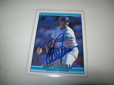 1992 DONRUSS JEFF RUSSELL AUTOGRAPH SIGNED AUTO #129 TEXAS RANGERS - Image 1 of 2