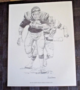 1981 FUSSBALL DRUCK ARCHIE GRIFFIN SHELL ÖL 11" x 14" KUNSTWERK - Bild 1 von 2