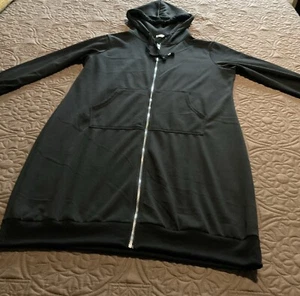 ELESOL Damen Freizeit Reißverschluss Fleece Hoodie Tunika Sweatshirt lang XL - Bild 1 von 8