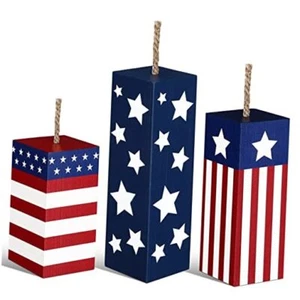 3 Pcs 4th of July Table Decor Patriotic Tiered Tray Memorial Day Freestanding - Picture 1 of 8