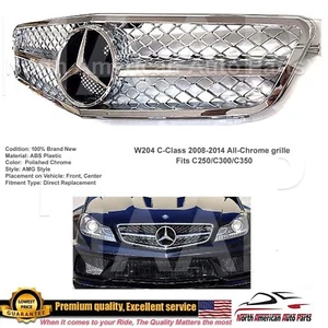 C Class All Chrome Grille C63 Star C300 C250 C350 2009 2010 2011 2013 - Bild 1 von 8
