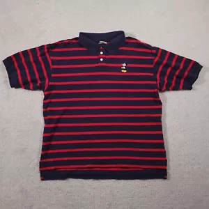 Disney Store Mickey Mouse Polo Shirt Mens XL Embroidered Stripe Walt Disney - Picture 1 of 14