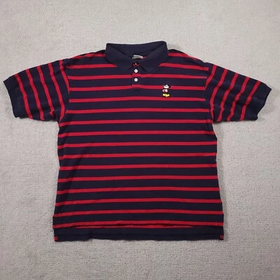 Disney Store Mickey Mouse Polo Para Hombres XL Bordado Rayas Walt Disney Foto 1 de 4