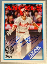 2023 Topps Series 2 Ryan Aguilar RC AUTO 1988 Topps On Card ROOKIE Angels