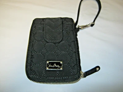 Cartera Muñequera Vera Bradley Negra Sólida Microfibra 5.5 x 3.5 Usada en Excelente Condición Foto 1 de 4