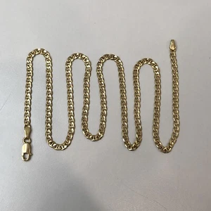 18k Solid 750 Yellow Gold Italy Mariner Link Necklace 3.1mm 20” 11.6 Grams - Picture 1 of 4