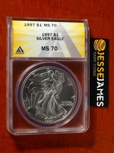 1997 $1 AMERICAN SILVER EAGLE ANACS MS70 KEY DATE COIN! - Picture 1 of 2