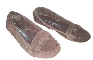 AMERICAN EAGLE Suede Leather Soft Cloth Moccasin Loafer Shoe w/Bow~Brown~Size 6 - Picture 1 of 4