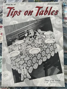 Tips On Tables Tablecloths Pattern Book 167 1941 31 Page Crochet Spool Cotton Co - Picture 1 of 19