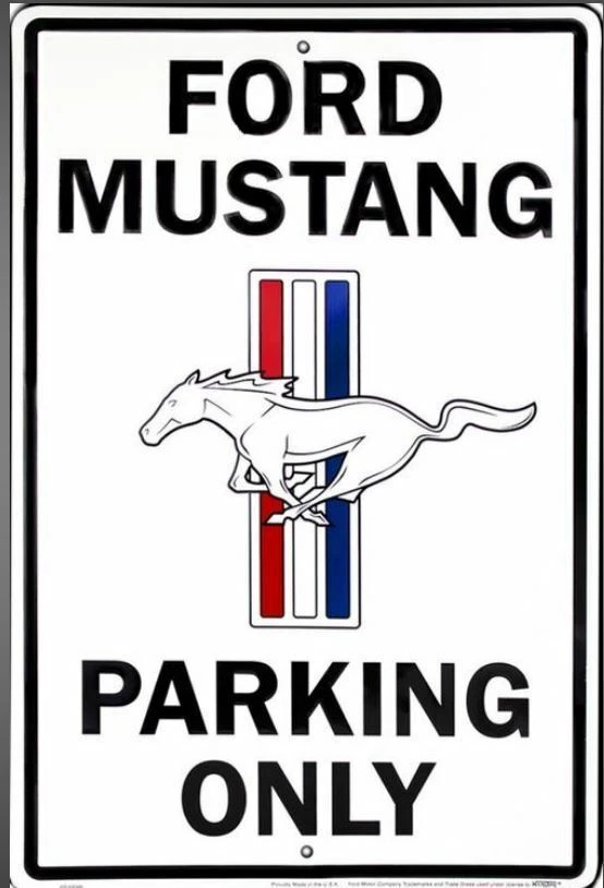 cooles US Schild - FORD Mustang parking only white ca. 20 x 30 cm