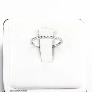 MOVADO 0.75 CT. GENUINE DIAMOND WEDDING BAND RING 18K SOLID WHITE GOLD US6.5 - Picture 1 of 3