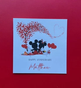 Tarjeta de aniversario personalizada de Disney - esposo esposa novio novia prometida - Imagen 1 de 2