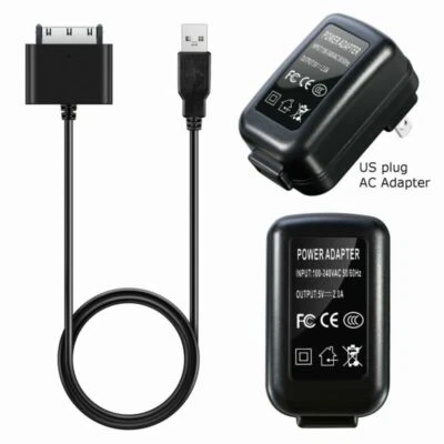 For Toshiba AT200/AT300 Tablets USB Charger Sync Cable Power Cord &US AC Adapter - Image 1 of 4