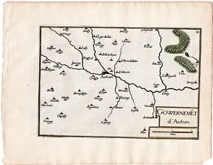 1634 Nicolas Tassin Antique Map Autun, Etang sur Arroux, Mesvres, Igornay France - Picture 1 of 1