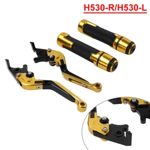 Gold Extendable Brake Clutch Levers Handlebar Grip Set For Yamaha TMAX500/560 - Picture 1 of 10