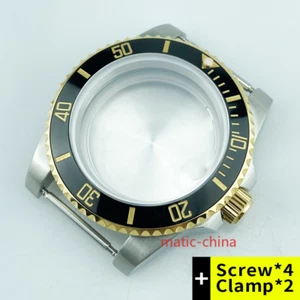 10ATM WR 40mm SS SUB Style Watch Case PVD Gold For ETA2826 DG2813 Sapphire Glass - Picture 1 of 10