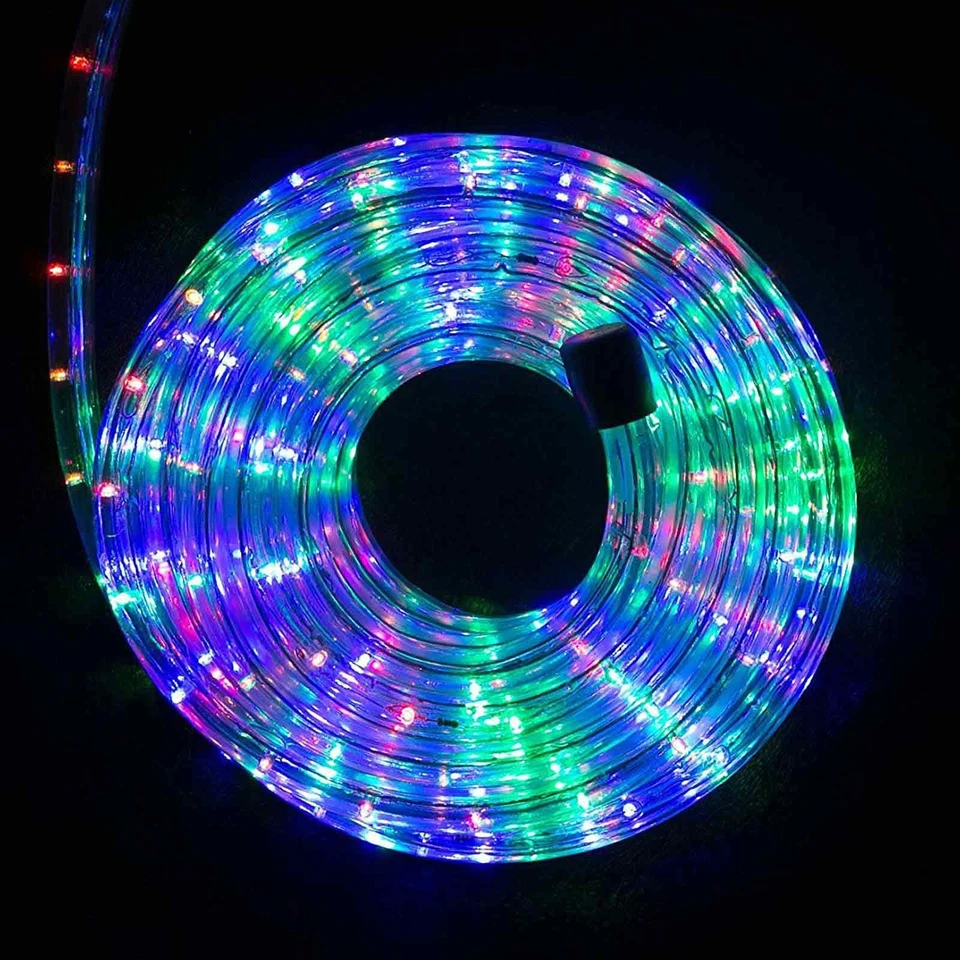 TUBO LED LUMINOSO 10-20-50M LUCI NATALE BIANCO MULTICOLORE CALDO FREDDO ESTERNO - Immagine 1 di 1