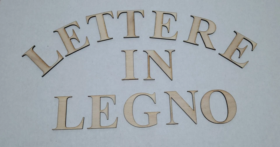 HAND MADE - LETTERE IN LEGNO - ALTEZZA 5cm SPESSORE 6mm - TIME NEW ROMAN - Immagine 1 di 1
