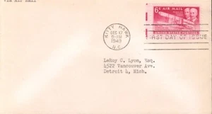 SCOTT#: C45 WRIGHT BROTHERS 6¢ DEC 17 1949 KITTY HAWK NC FIRST DAY COVER FDC BX7 - Picture 1 of 1