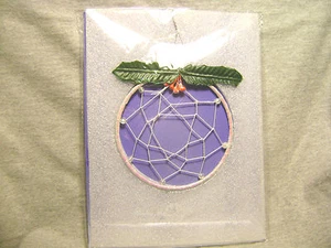 MINIATURE FROSTED WHITE DREAMCATCHER CHRISTMAS ORNAMENT - Picture 1 of 3