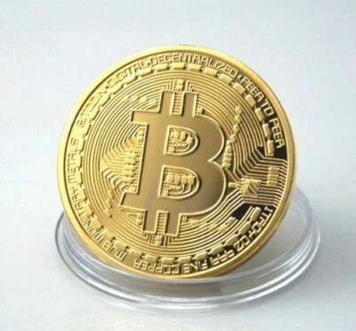 1 UNZE - BITCOIN - COMPUTER WÄHRUNG - MEDAILLE - 24 KARAT GOLD / VERGOLDET - Bild 1 von 4