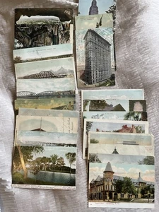 Lot Of 21 Antique Scenic Postcards Cities Bridges Insane Asylum Early 1900’s  - Picture 1 of 13