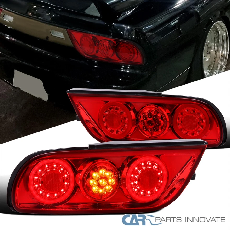 Fits 1991-1998 180SX RPS13 / 240SX S13 S14 JDM Red Full LED Tail Lights Lamps Foto 1 de 4