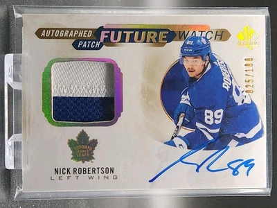 2020-21 Upper Deck SP Authentic - Nick Robertson Future Watch Auto Patch /100 - Image 1 of 2