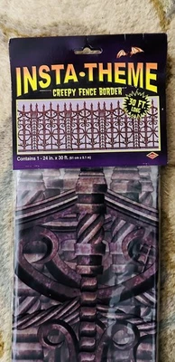 Telón de fondo para setter de escena Halloween borde de valla espeluznante 2 pies x 30 pies decoración de Halloween Foto 1 de 4